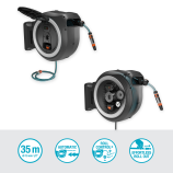 Gardena PowerRoll XL stenska omarica za cev 35 m, bela – komplet
