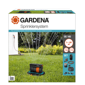 Gardena Kompletni set z izvlečnim štiristranskim razpršilnikom OS 140